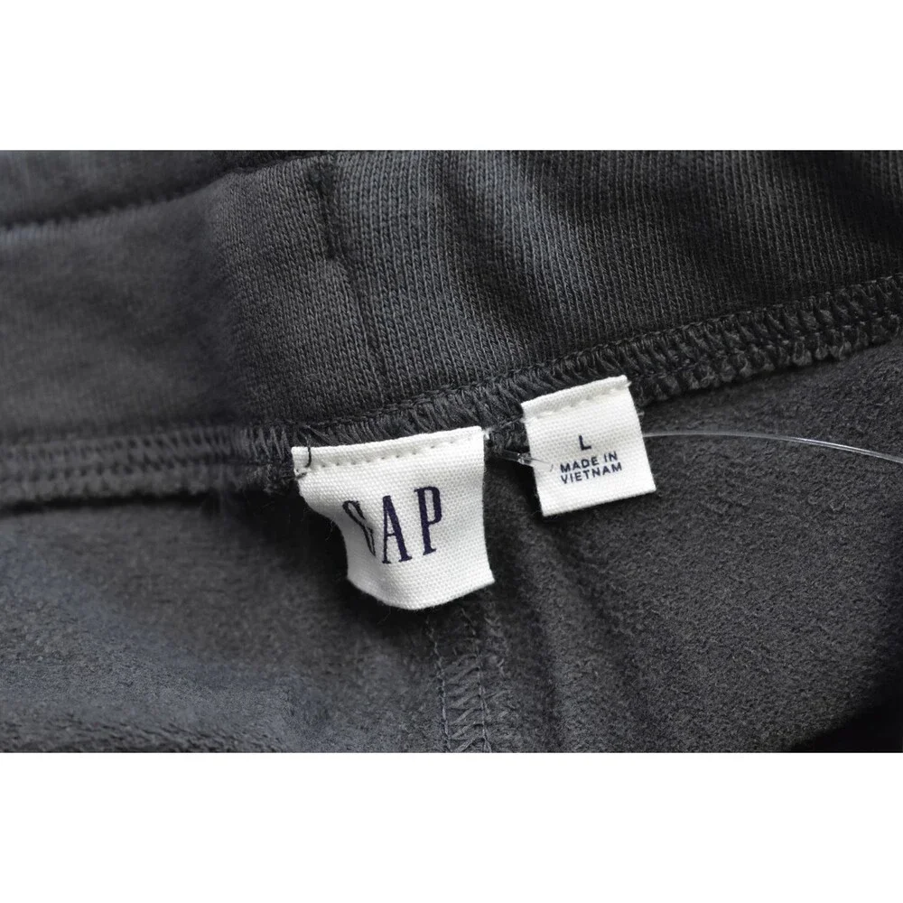 GAP Shorts Womens Large Soft Black Fleece Drawstring Lounge NL Fleece Shor Comfy - Picture 3 of 11